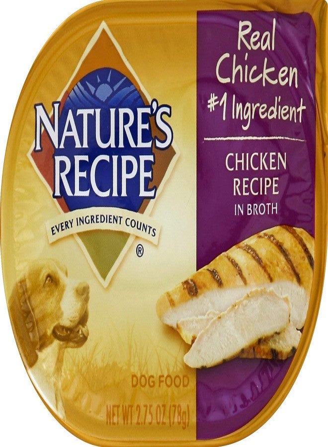 Post Nature's Recipe Wet Dog Food, Chicken in Broth Recipe, 2.75 Ounce Cup, Package May Vary - Image 1